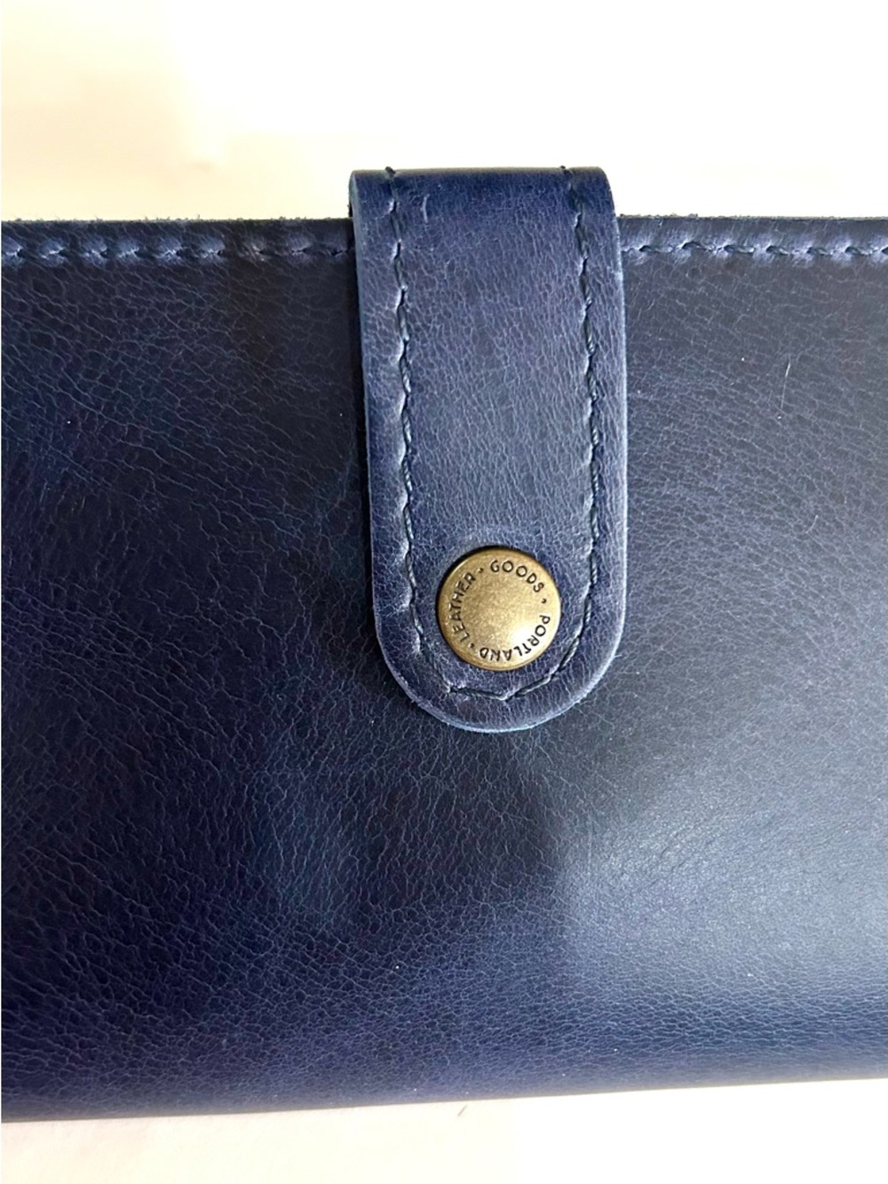 Portland Leather Goods Deep Water Navy Leather Snap Wallet - Picture 7 of 10
